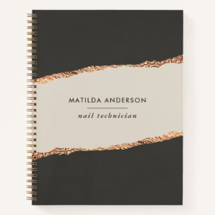 Carnet parties scintillant or rose noir moderne élégant b