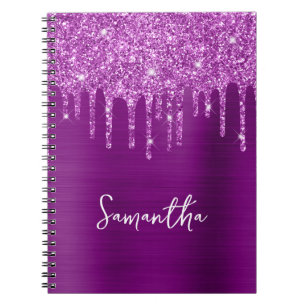 Carnet Parties scintillant pourpre de séchage Nom du glam