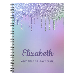 Carnet Parties scintillant Rainbow personnalisée