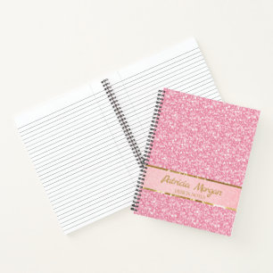 Carnet Parties scintillant rose Avec Étincelles Blanches