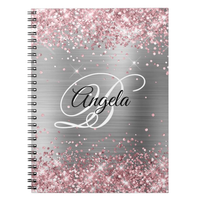 Carnet Parties scintillant rose clair Métallo Argent Fanc (Devant)
