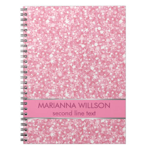 Carnet Parties scintillant Rose Et Blanc Étincelantes