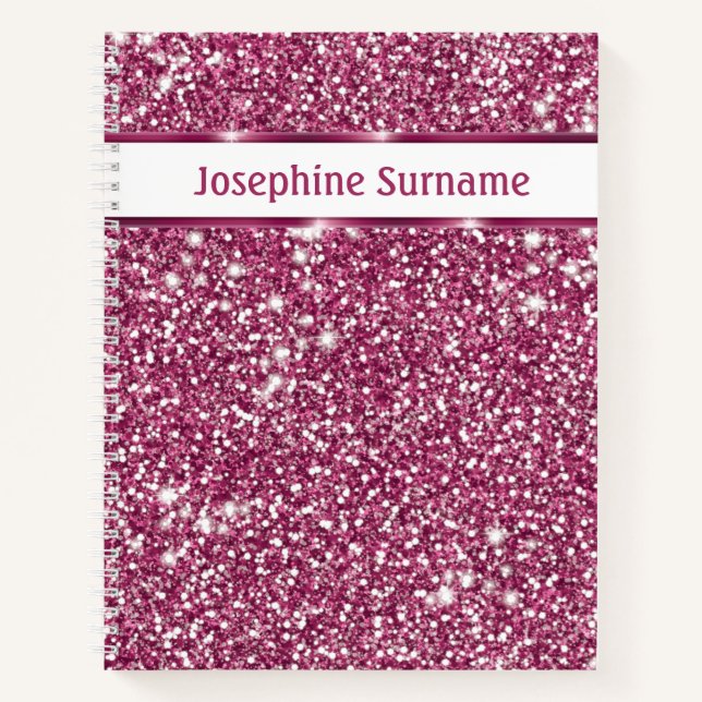 Carnet Parties scintillant rose Faux Regarder avec du tex (Devant)