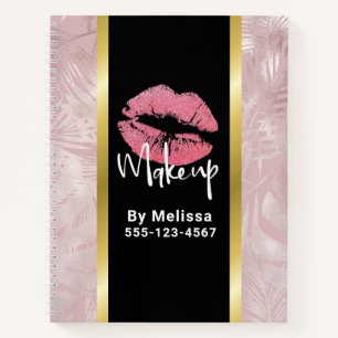 Carnet Parties scintillant rose lèvres et Rose Feuille or