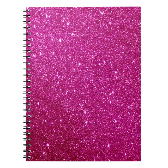 Carnet Parties scintillant rose magenta Customisée (Devant)