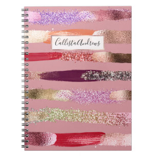 Carnet Parties scintillant rose or de Glam de fille Broch