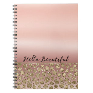Carnet Parties scintillant rose or glam Leopard