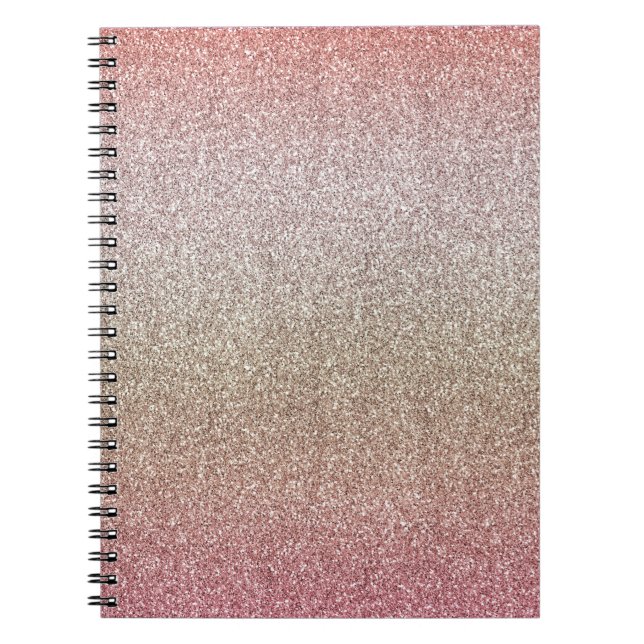 Carnet Parties scintillant rose or rose (Devant)