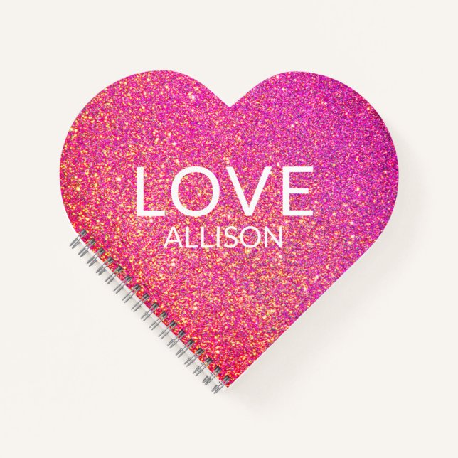 Carnet Parties scintillant rose Valentines Jour Amour Coe (Devant)