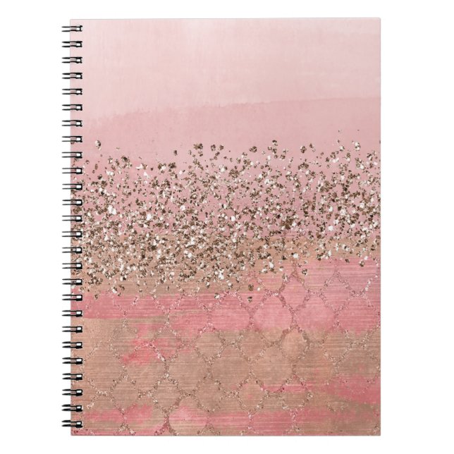 Carnet Parties scintillant rose vierge Marocaine Indienne (Devant)
