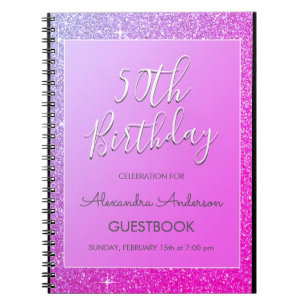 Carnet Parties scintillant rose violet 50e anniversaire L