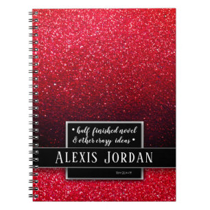 Carnet Parties scintillant rouge Ombre éclaboussures noir