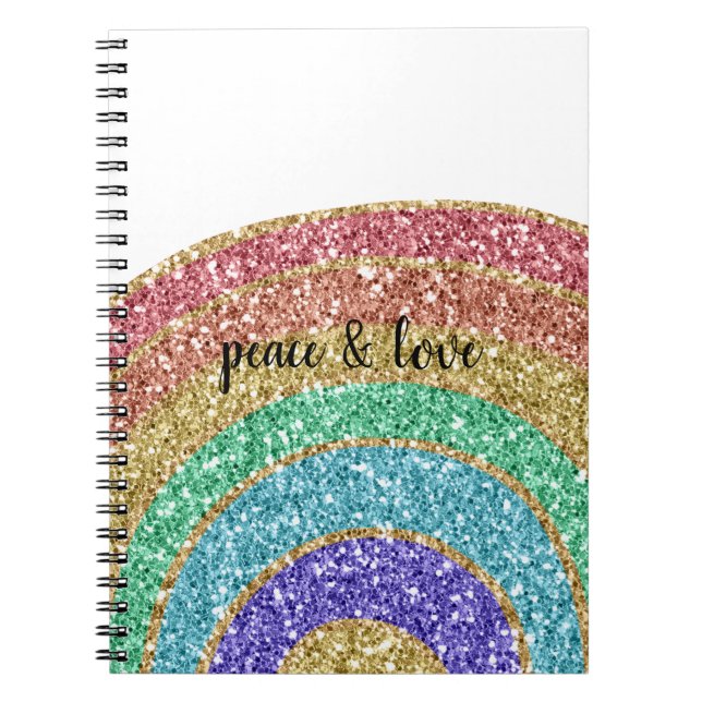 Carnet Parties scintillant Sparkle Gold Rainbow personnal (Devant)