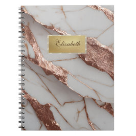 Carnet Parties scintillant tendance en cuivre marbre