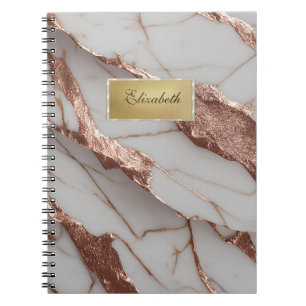 Carnet Parties scintillant tendance en cuivre marbre
