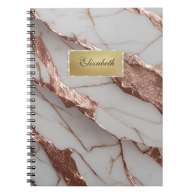 Carnet Parties scintillant tendance en cuivre marbre (Devant)
