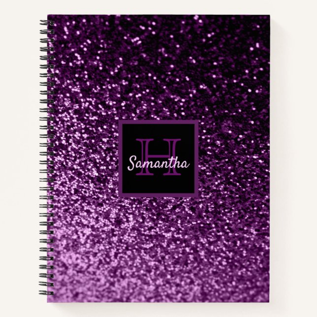 Carnet Parties scintillant violet girly brillant glam mon (Devant)