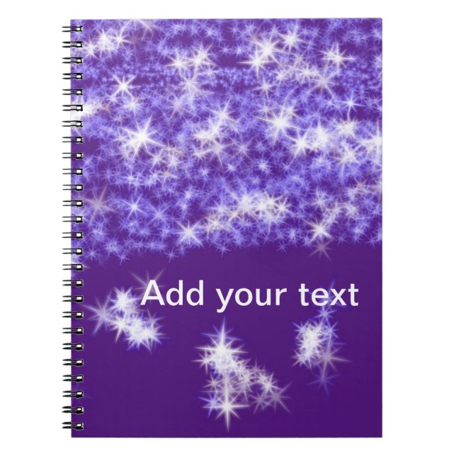 Carnet Parties scintillant violet simple étoiles scintill (Devant)