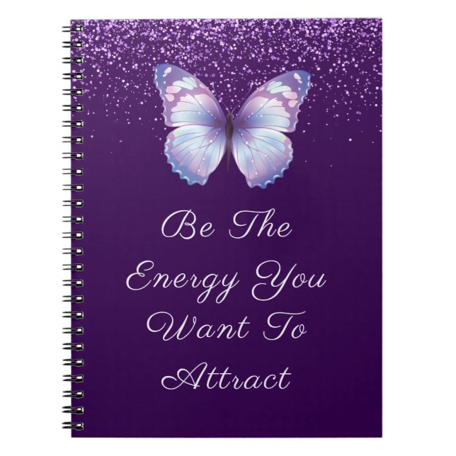 Carnet Parties scintillant violettes Inspirational (Devant)