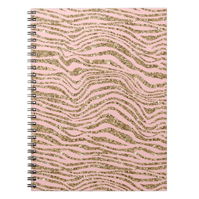 Carnet Parties scintillant Zebra Gold Rose (Devant)