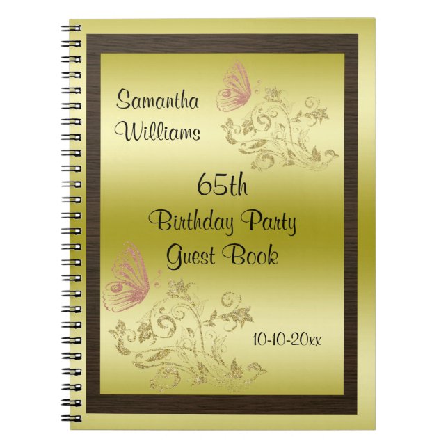 Carnet Parties scintillantes d'or et anniversaire de (Devant)