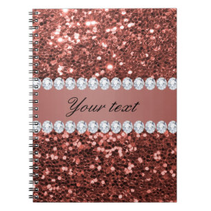 Carnet Parties scintillantes roses et diamants de Faux