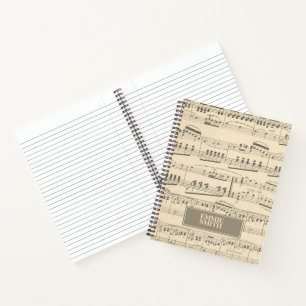 Carnet Partitions de musique anciennes personnalisées