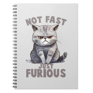 Carnet Pas rapide, juste furieux - Humour de chat gris