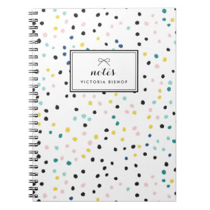 Carnet Pastel Blue Jellow Confetti Motif personnalisé