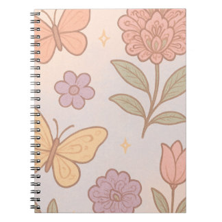 Carnet Pastel Butterfly Flower