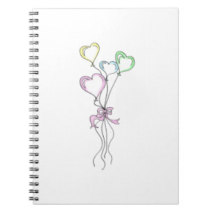 Carnet Pastel Colours Ballons Coeur