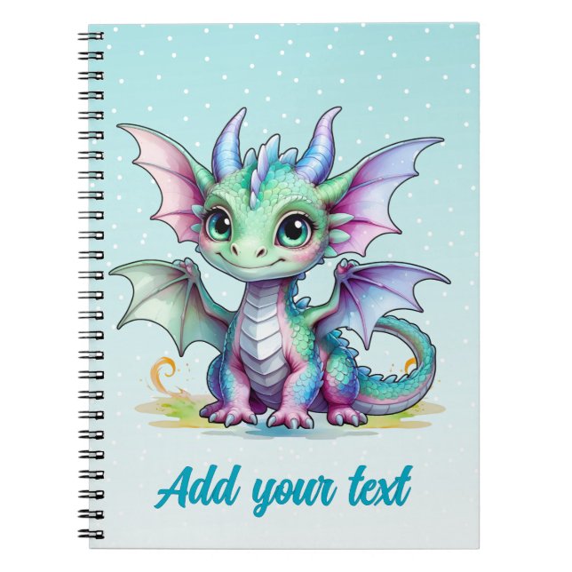 Carnet Pastel Dragon - Aqua Blue (Devant)