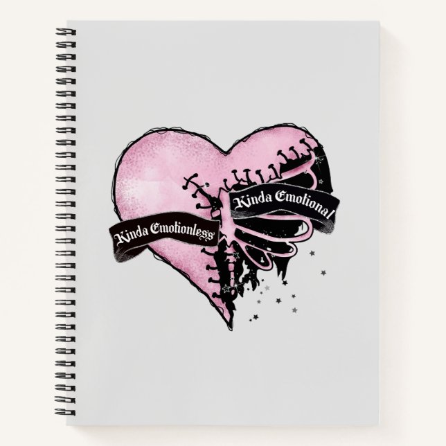Carnet Pastel Goth Heart | Émotionnel et sans émotion (Devant)