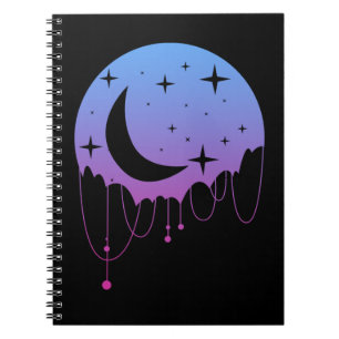 Carnet Pastel Goth Moon Kawaii Stars esthétiques Croissa