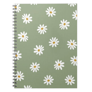Carnet Pastel Green Daisy Flower
