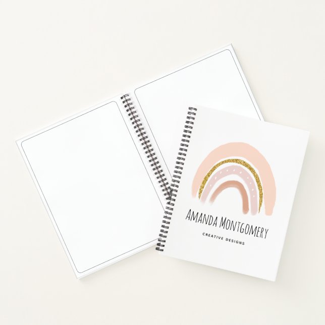 Carnet Pastel Pink & Faux Parties scintillant Rainbow Boh (Intérieur)