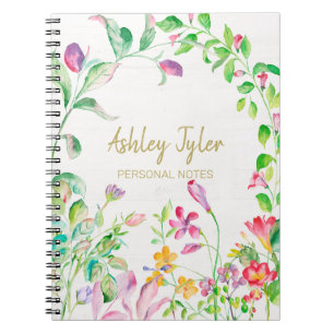 Carnet Pastel Pink floral girly mignon personnalisé