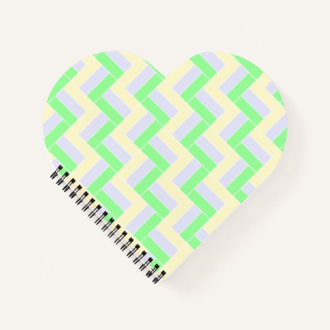 Carnet Pastel Rectangles Lignes en pointillé blanc Motif (Devant)