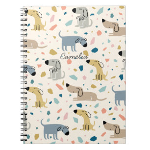 Carnet Pastel Terrazzo Funny Mignonne Chien Motif