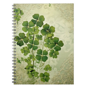 CARNET PASTEL VERT INTRICACE LACE REGARDER MOTIF IRLANDAI