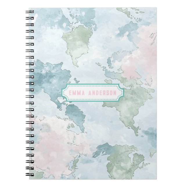Carnet Pastel World Map (Devant)