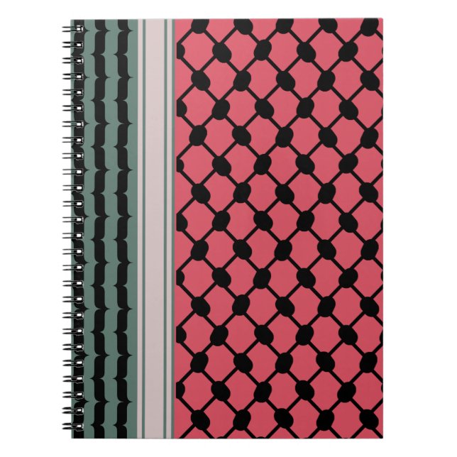 Carnet Pastèque palestinienne Hatta Keffiyeh Kufiya Folk (Devant)
