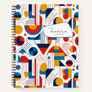 Carnet Pat Abstrait rétro géométrique n° 11 Navy Gold ID1