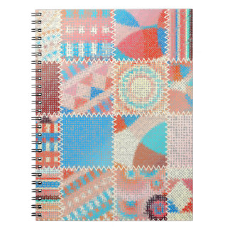 Carnet Patchwork de toile brute : Motif Vintage texturé