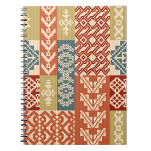 Carnet Patchwork géométrique Ethnic Motif sans fil