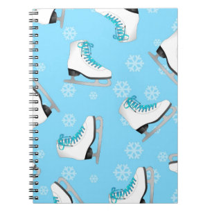 Carnet Patinage artistique - patins de glace bleus avec