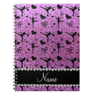 Carnet Patinage artistique pourpre en pastel nommé fait
