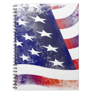 Carnet Patriotic Grunge Style Faded American Flag