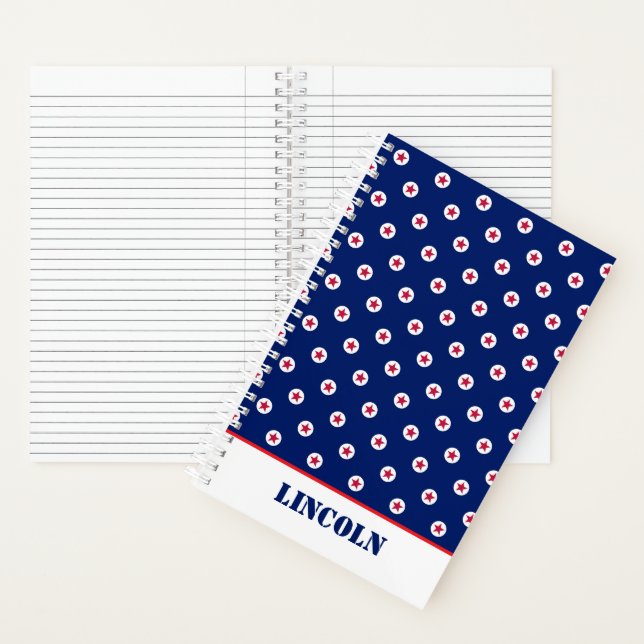 Carnet Patriotique USA Red White Blue Stars NOM Amérique (À l'intérieur)