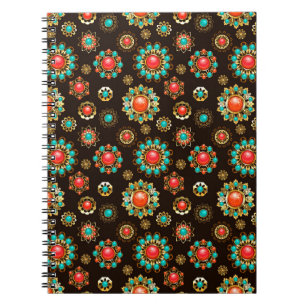Carnet Pattern de Ethnic Brooches Seamless